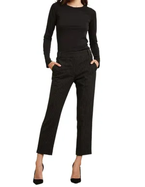 Velvet Brittany Pintstripe Pant - Black Pinstripe