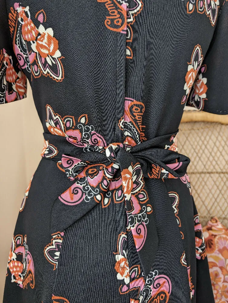 Vintage 70's Black Colombine Dress