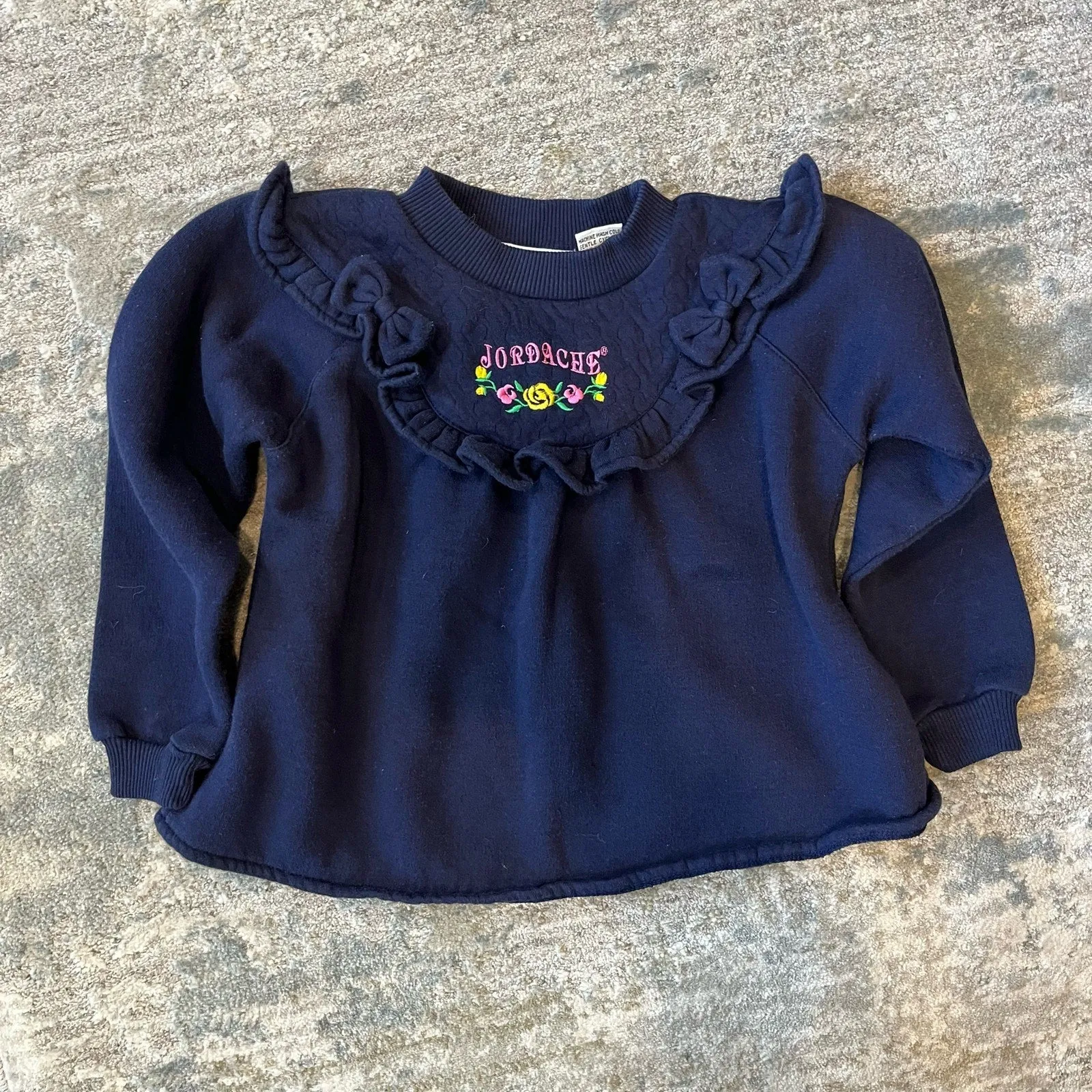 Vintage Jordache Navy Flower Sweatsuit Outfit 4/5