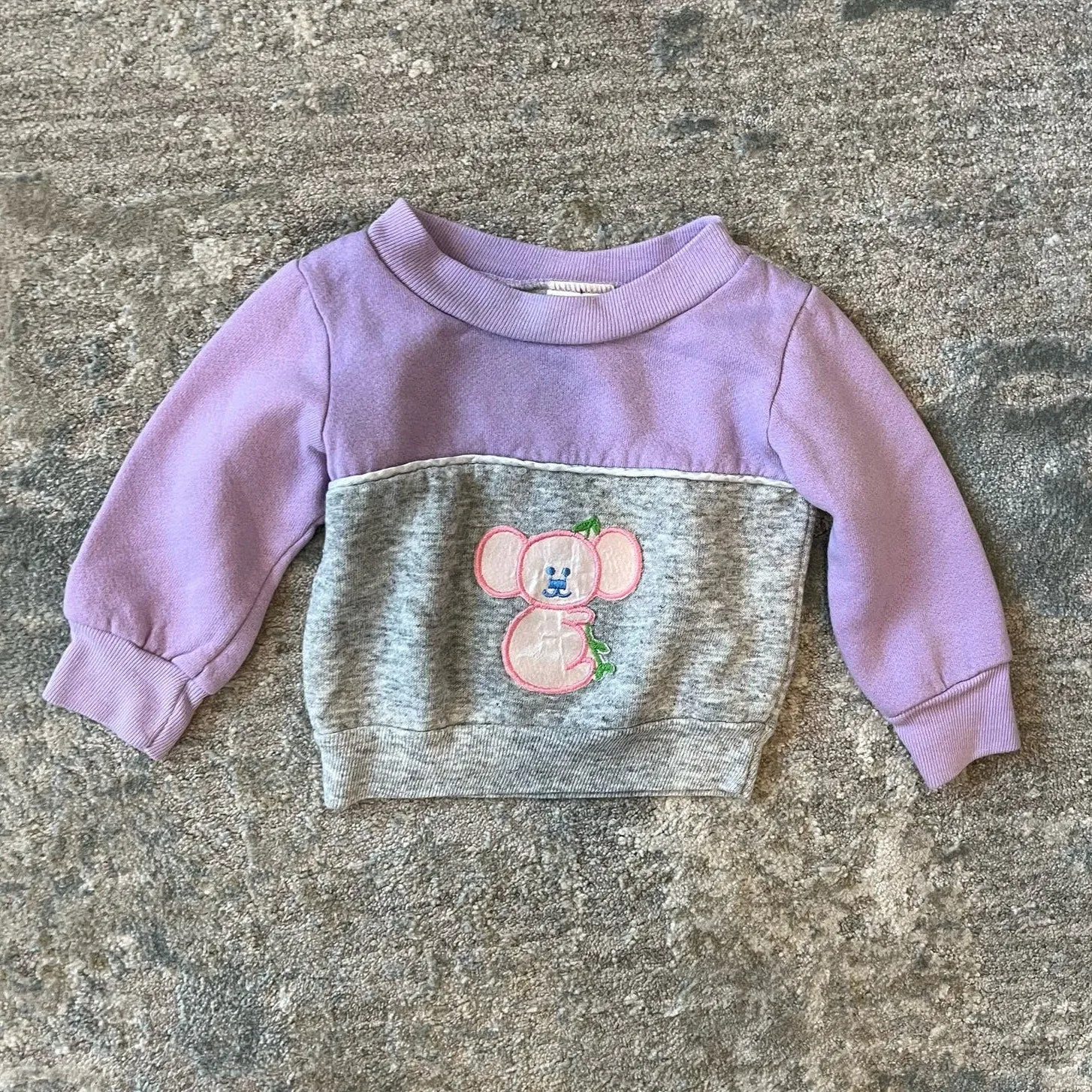 Vintage Kids World Purple Gray Koala Sweatsuit 12 Months