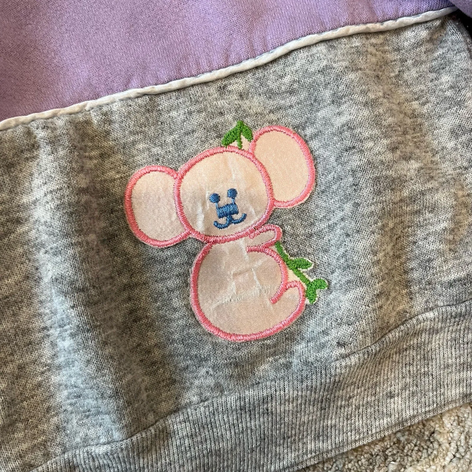 Vintage Kids World Purple Gray Koala Sweatsuit 12 Months