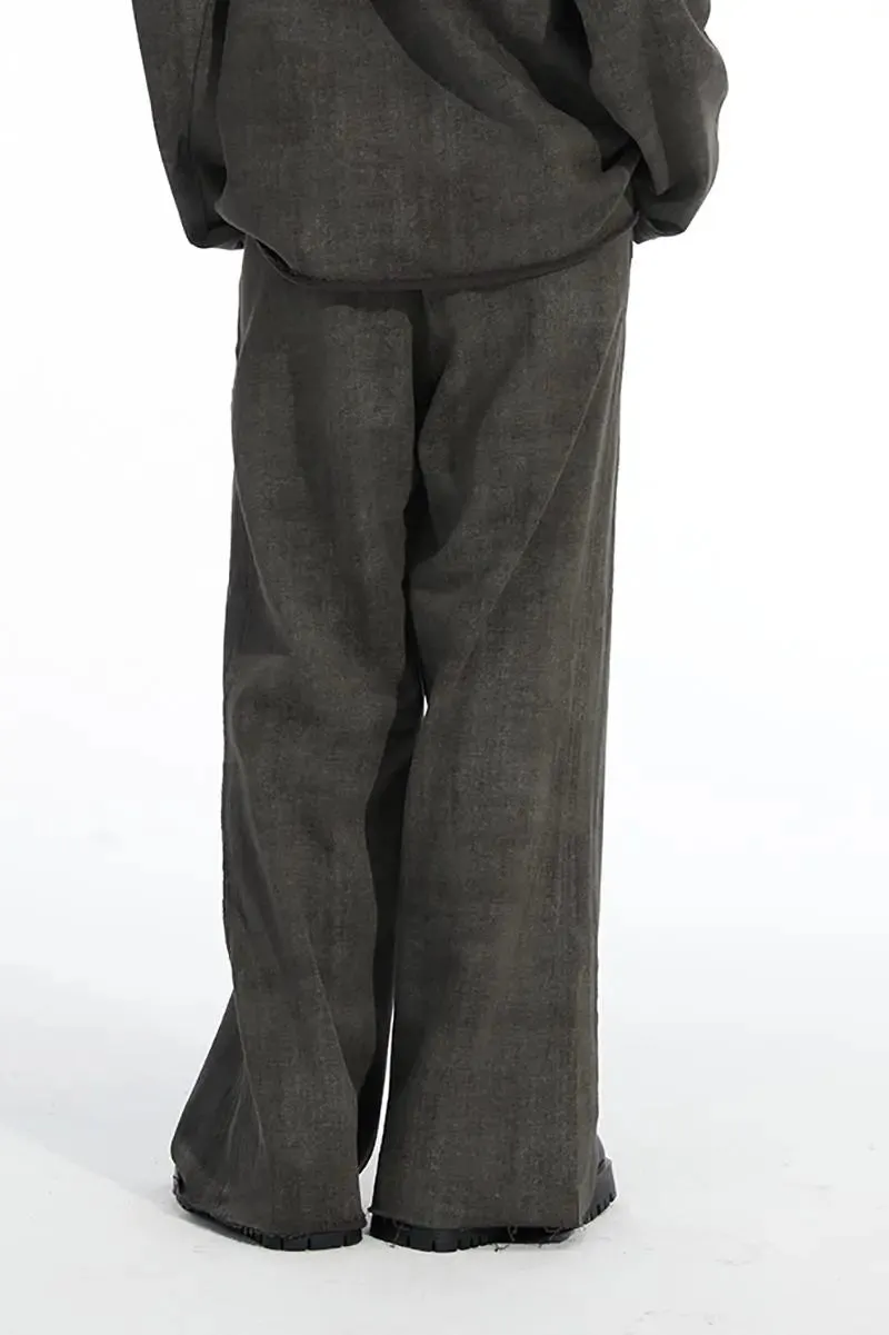 Vintage Oversized High Waist Wide Leg Sweatpants with Raw Edge