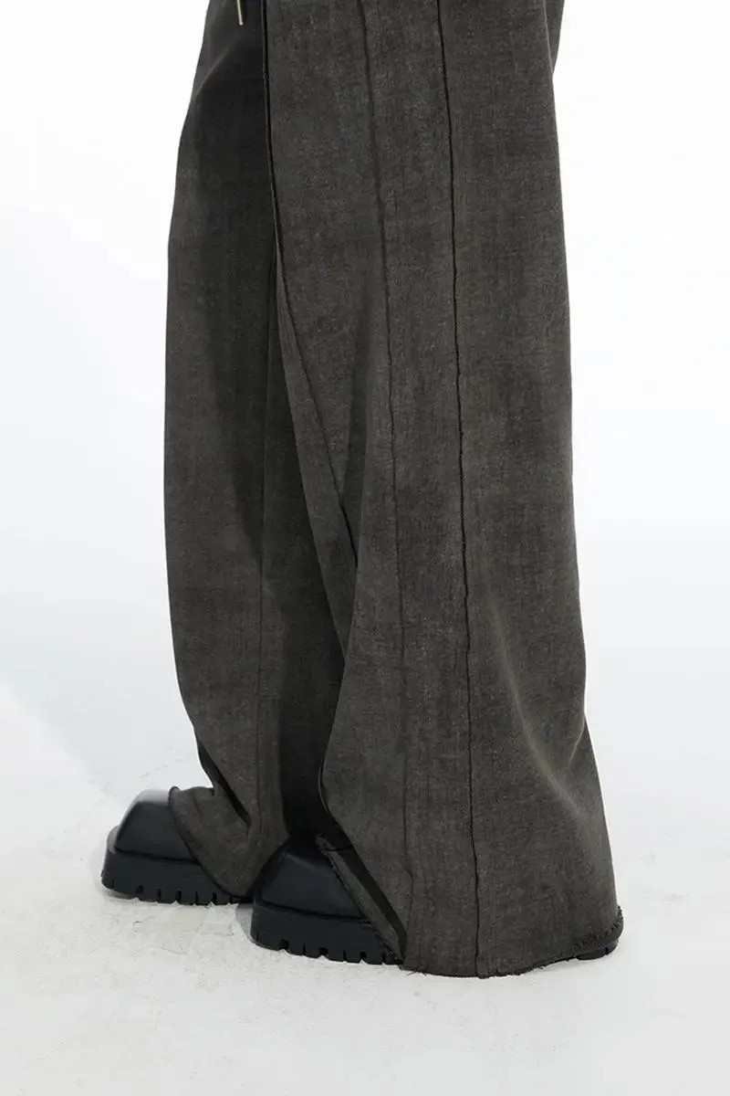 Vintage Oversized High Waist Wide Leg Sweatpants with Raw Edge