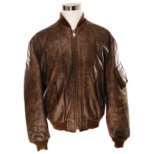 VINTAGE SCHOTT LEATHER JACKET TYPE MA-1 SIZE LARGE 46 MADE IN USA