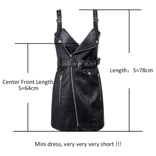 Women's Clothes | PU Leather Dress | V-Neck Mini Dress | Women Dress