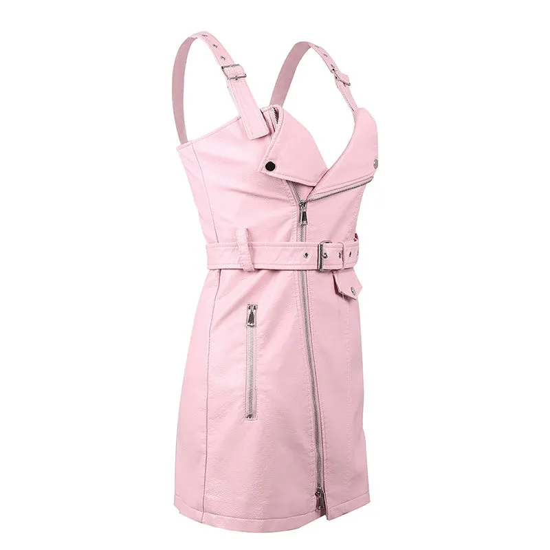 Women's Clothes | PU Leather Dress | V-Neck Mini Dress | Women Dress