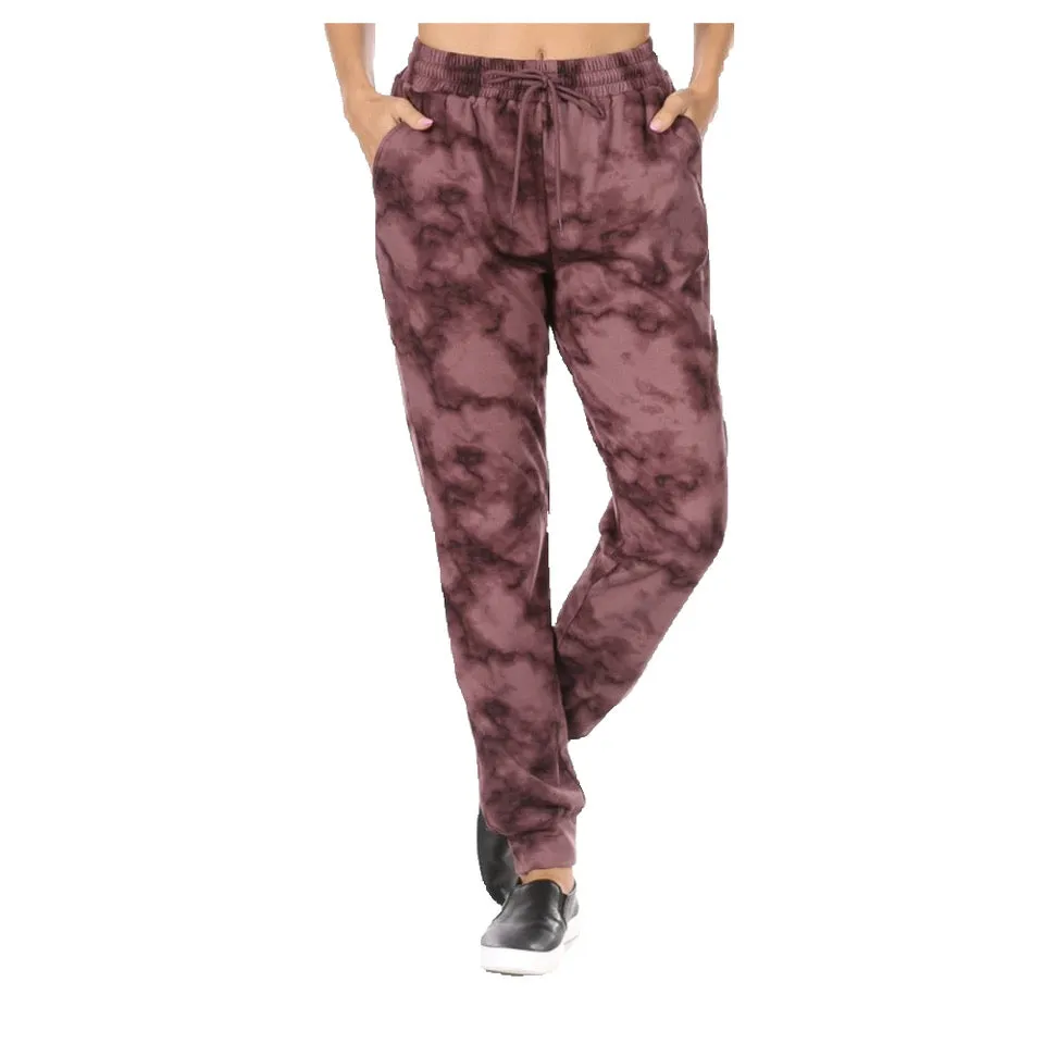 Women's Jogger Pants Fleece Lined High Waisted Tie Dye Drawstring Sweatpants