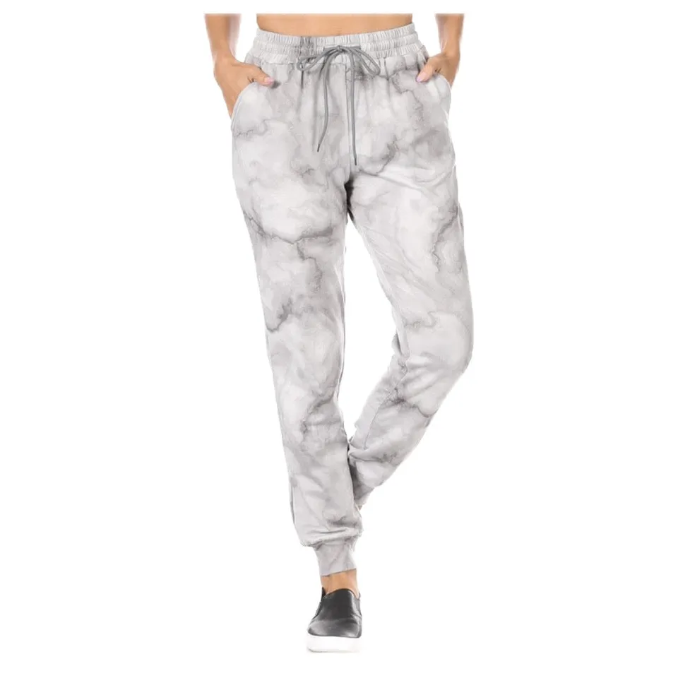 Women's Jogger Pants Fleece Lined High Waisted Tie Dye Drawstring Sweatpants