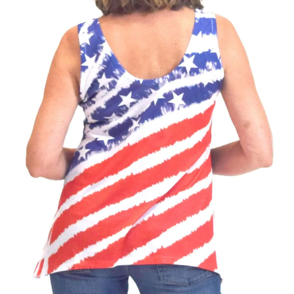 Women's Made in USA Sparkle Flag Tank Top
