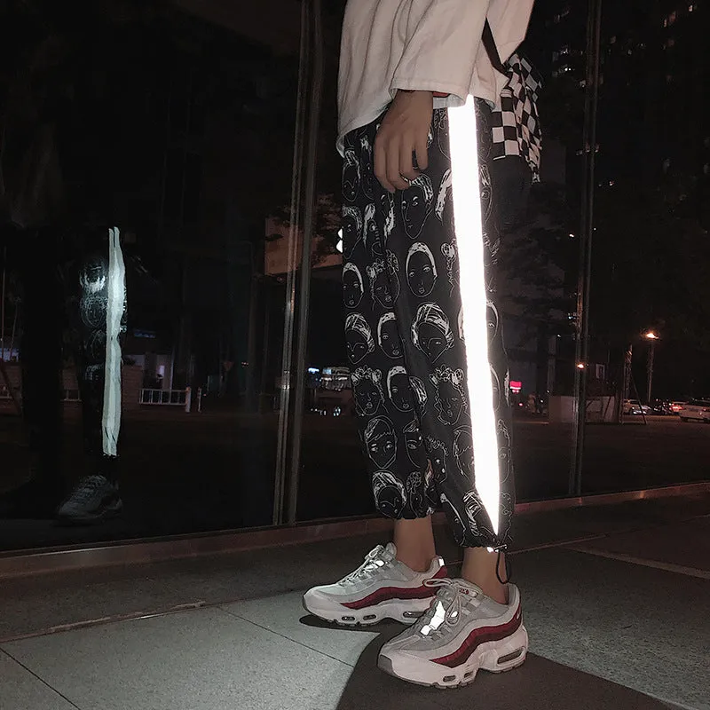 Women's Reflective Loose Mid-Waist Joggers