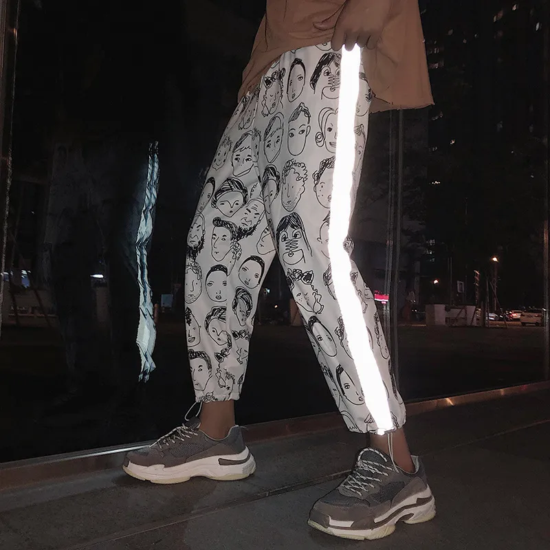 Women's Reflective Loose Mid-Waist Joggers
