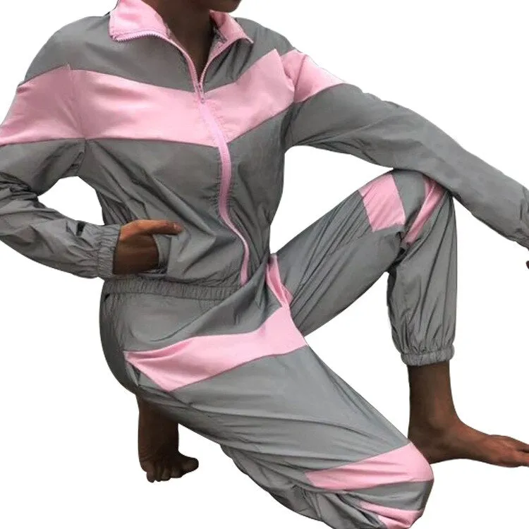 Women's Spandex Reflective Joggers With Elastic Waist