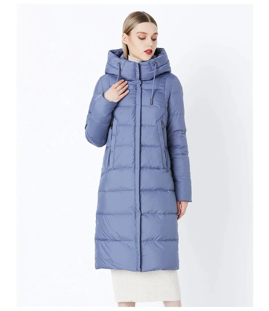 Women's Winter Stylish Warm Bio-Fluff Hooded Long Down Coat