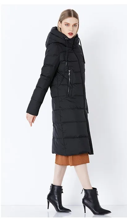 Women's Winter Stylish Warm Bio-Fluff Hooded Long Down Coat