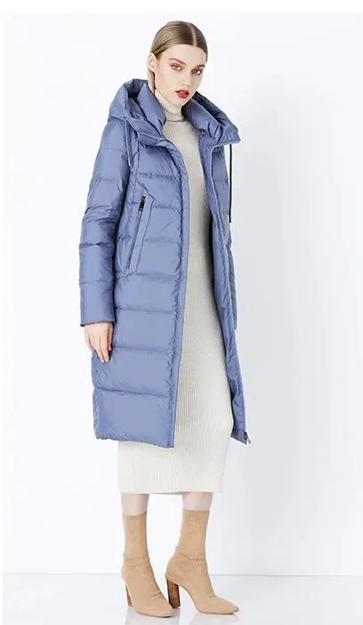 Women's Winter Stylish Warm Bio-Fluff Hooded Long Down Coat
