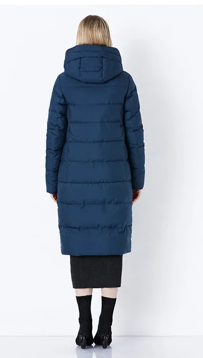 Women's Winter Stylish Warm Bio-Fluff Hooded Long Down Coat