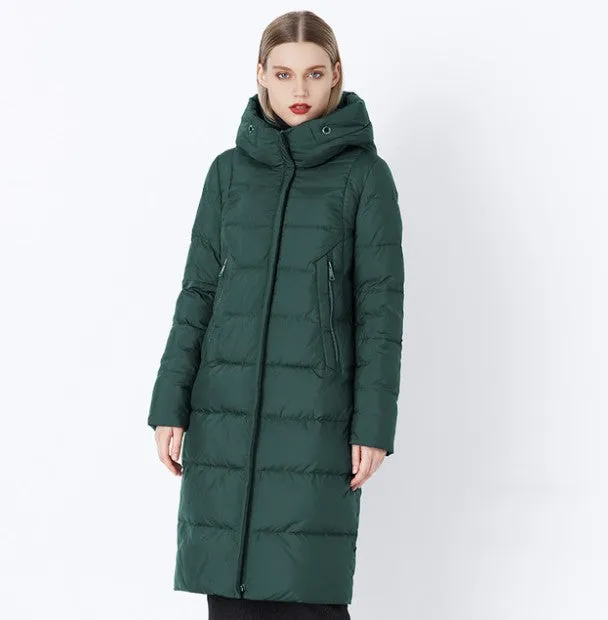 Women's Winter Stylish Warm Bio-Fluff Hooded Long Down Coat