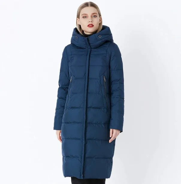 Women's Winter Stylish Warm Bio-Fluff Hooded Long Down Coat
