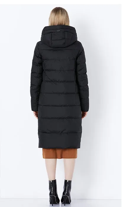 Women's Winter Stylish Warm Bio-Fluff Hooded Long Down Coat