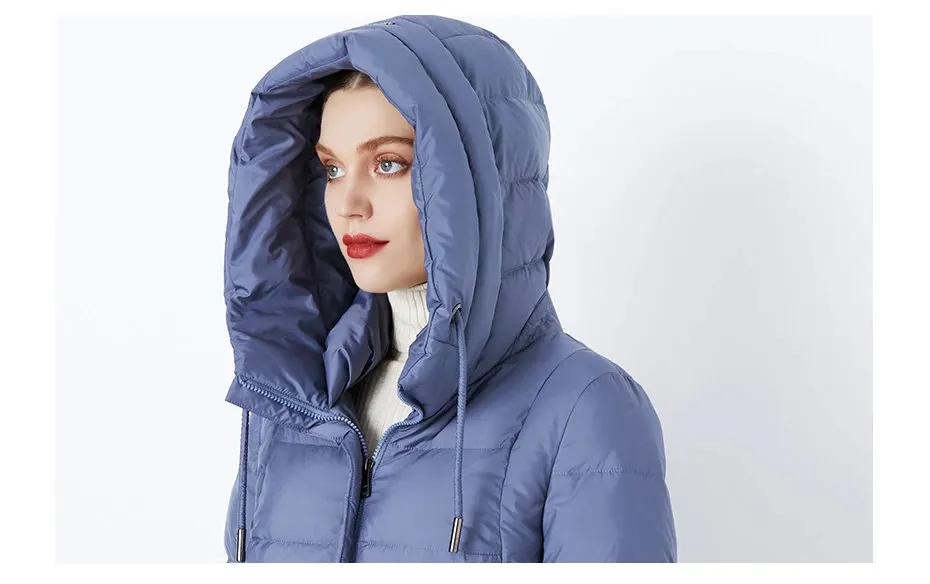 Women's Winter Stylish Warm Bio-Fluff Hooded Long Down Coat