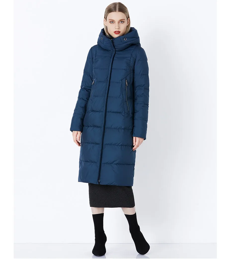 Women's Winter Stylish Warm Bio-Fluff Hooded Long Down Coat