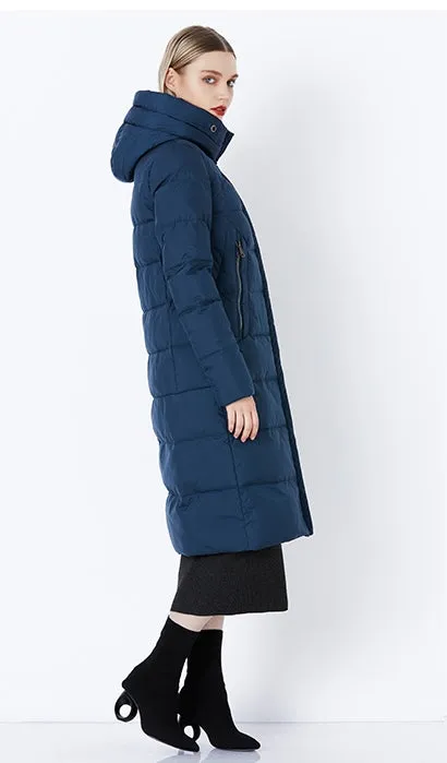 Women's Winter Stylish Warm Bio-Fluff Hooded Long Down Coat