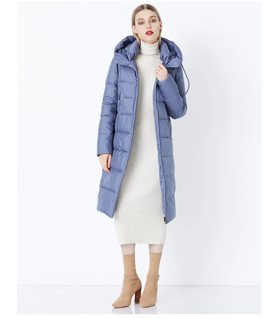 Women's Winter Stylish Warm Bio-Fluff Hooded Long Down Coat