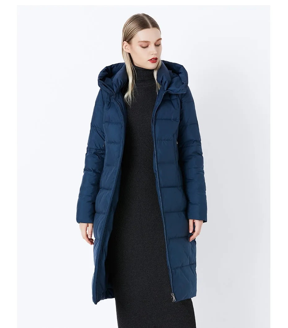 Women's Winter Stylish Warm Bio-Fluff Hooded Long Down Coat