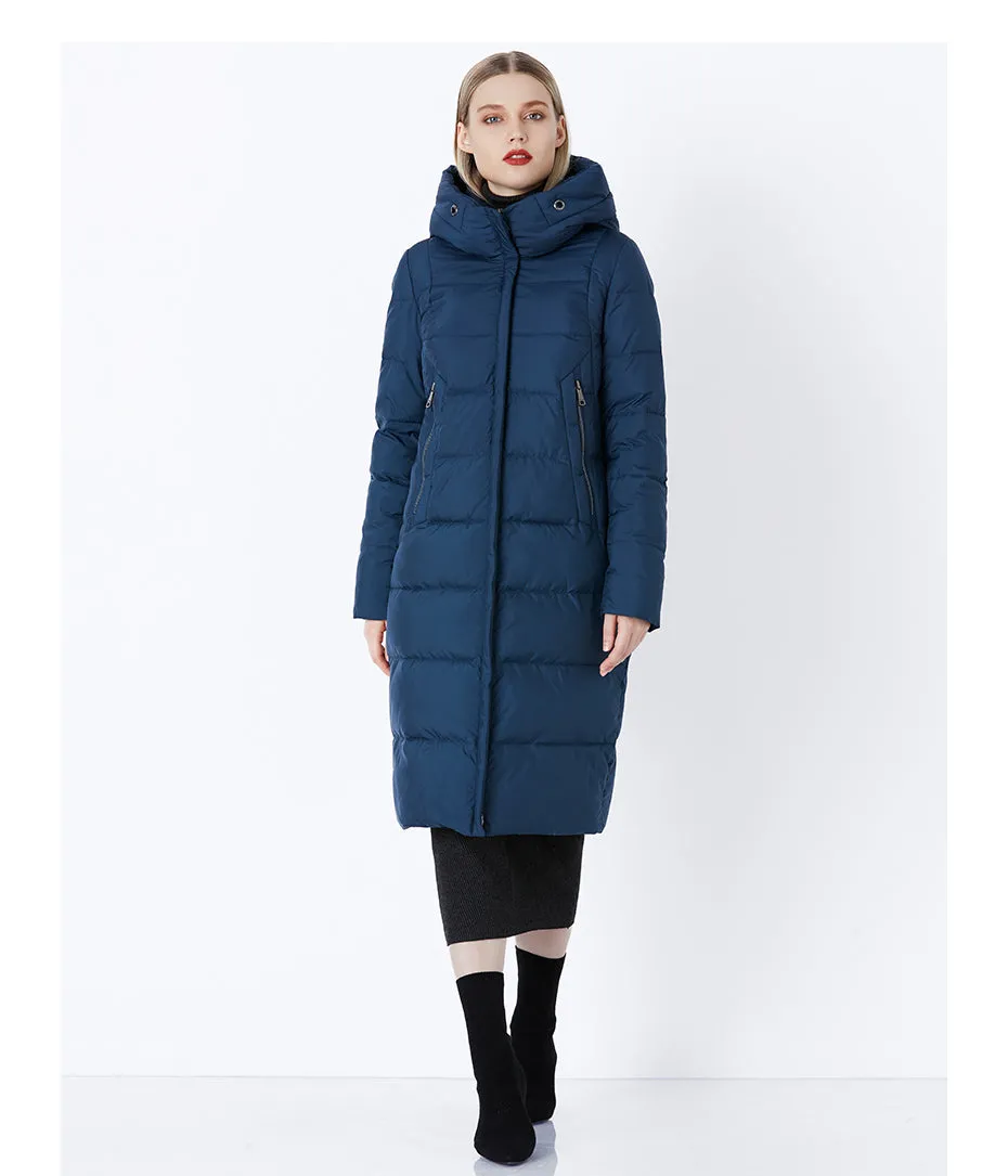 Women's Winter Stylish Warm Bio-Fluff Hooded Long Down Coat