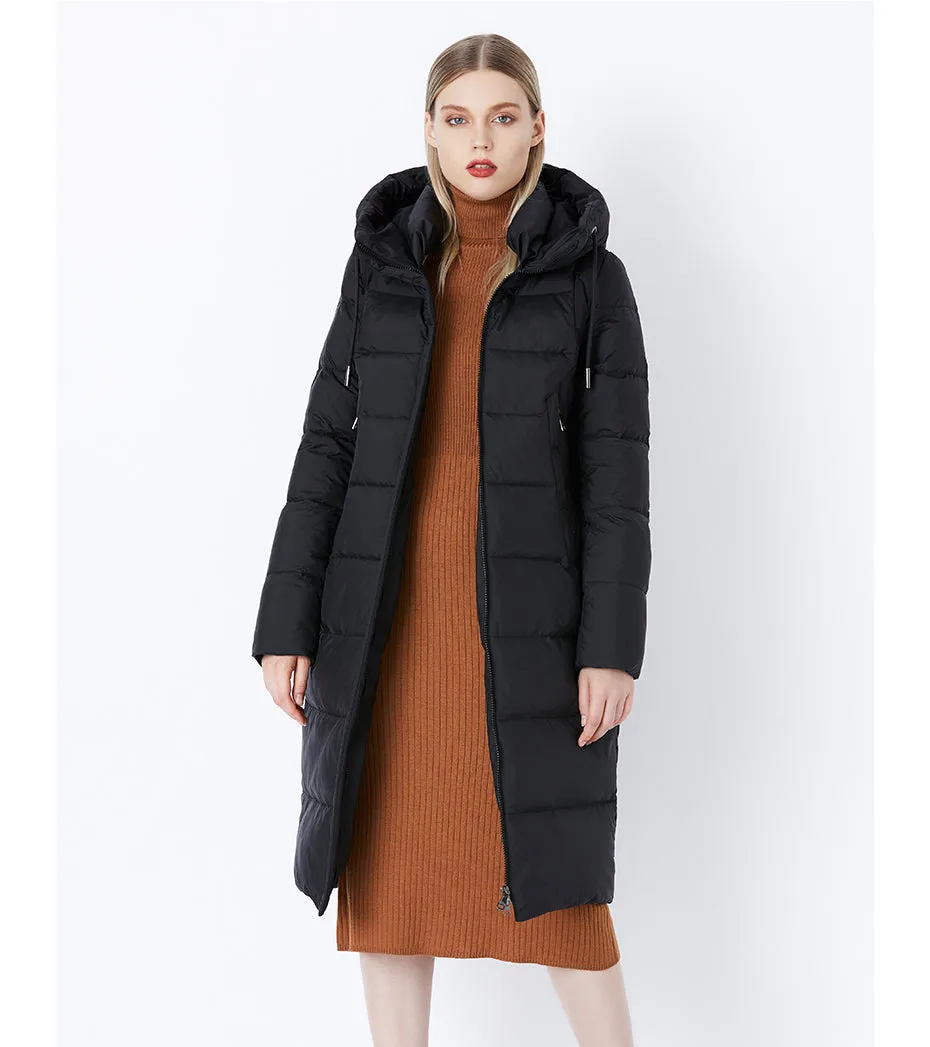 Women's Winter Stylish Warm Bio-Fluff Hooded Long Down Coat
