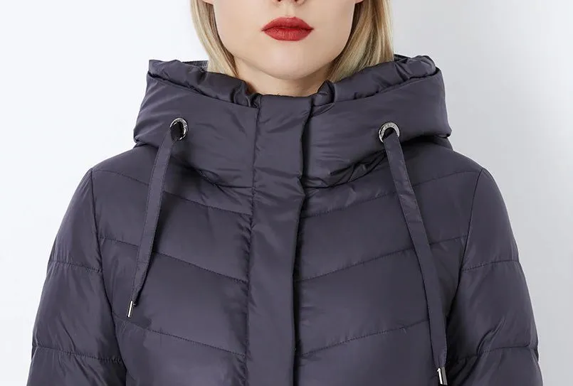 Women's Winter Thick Warm Bio-Fluff Long Coat With Sewn Hood