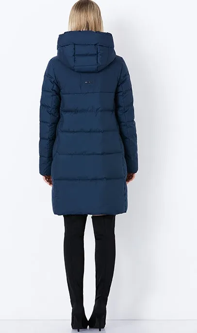 Women's Winter Thick Warm Bio-Fluff Long Coat With Sewn Hood