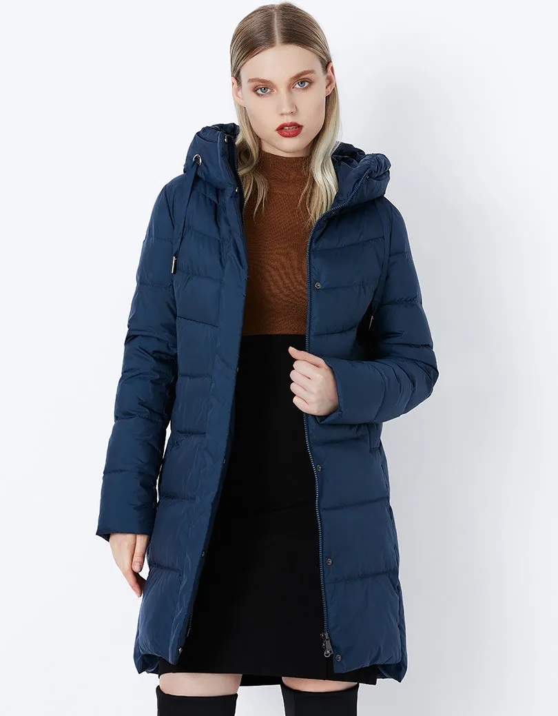 Women's Winter Thick Warm Bio-Fluff Long Coat With Sewn Hood