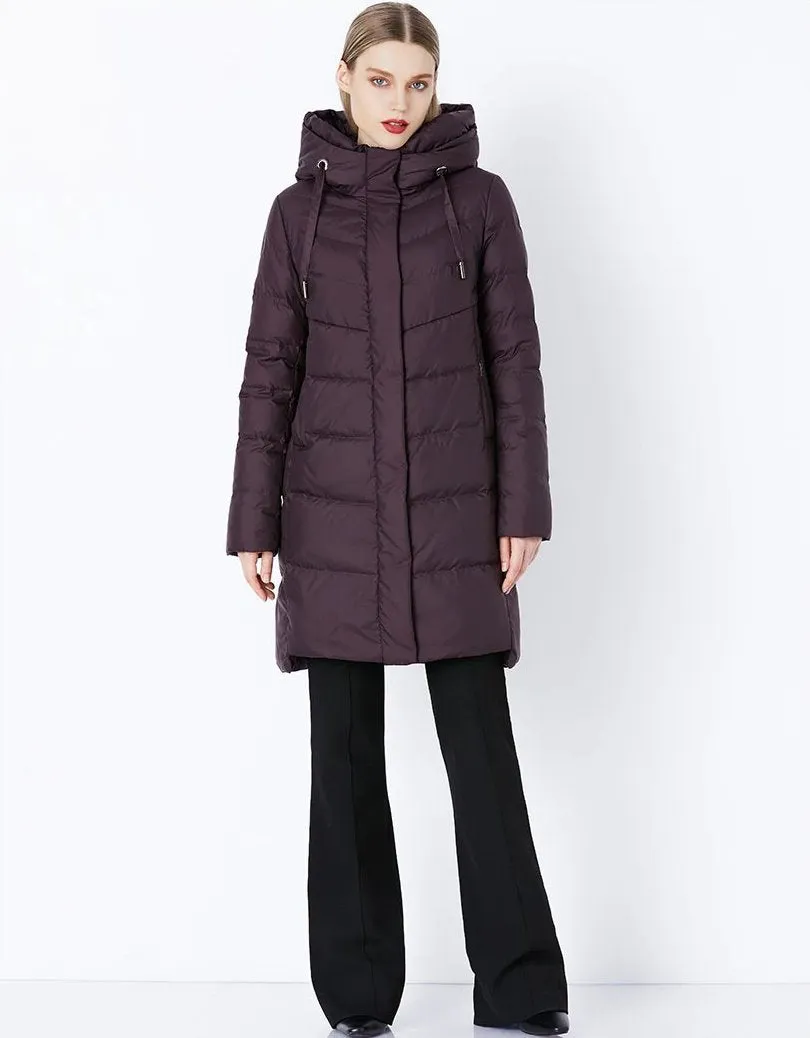 Women's Winter Thick Warm Bio-Fluff Long Coat With Sewn Hood