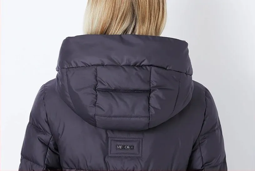 Women's Winter Thick Warm Bio-Fluff Long Coat With Sewn Hood