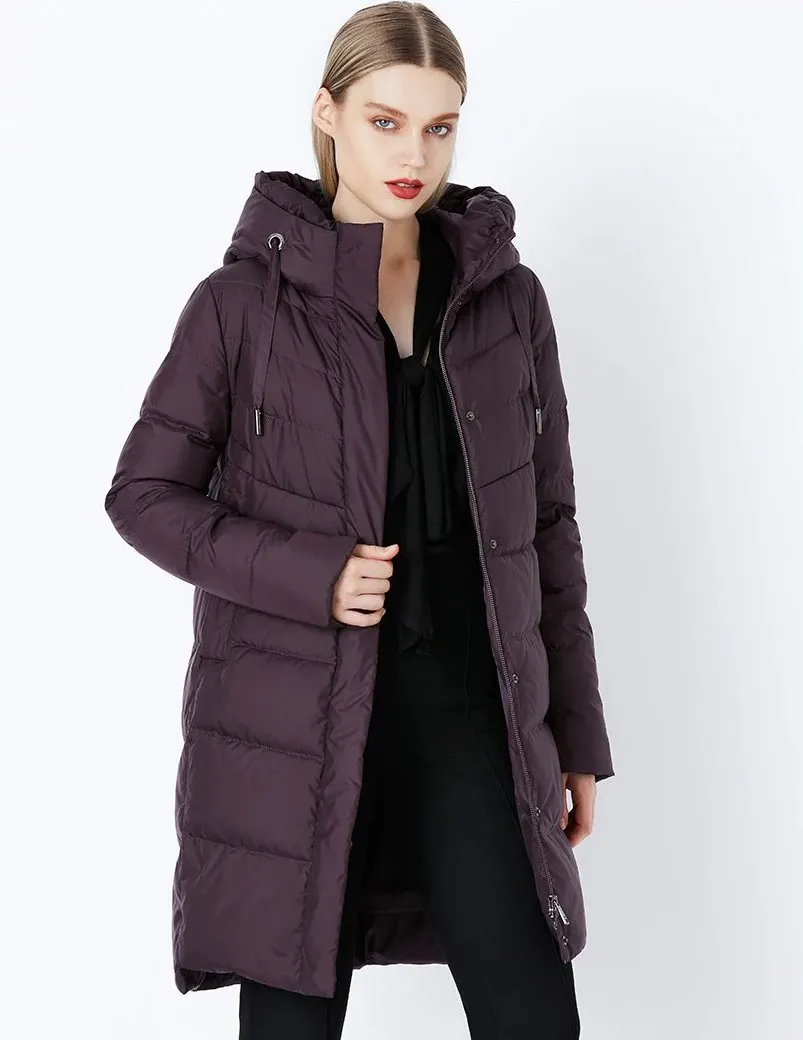 Women's Winter Thick Warm Bio-Fluff Long Coat With Sewn Hood