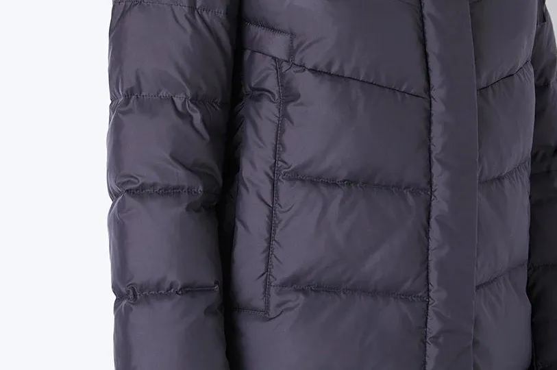Women's Winter Thick Warm Bio-Fluff Long Coat With Sewn Hood