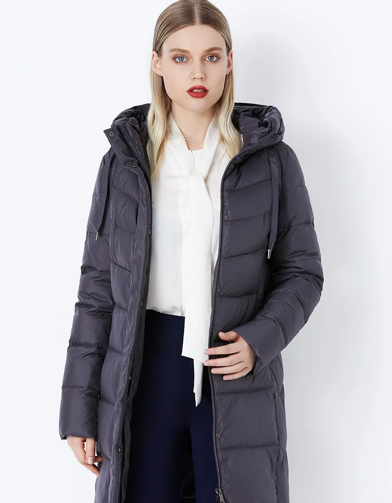 Women's Winter Thick Warm Bio-Fluff Long Coat With Sewn Hood