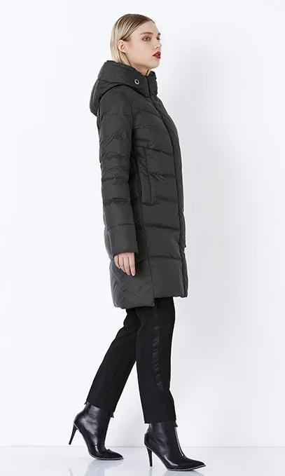 Women's Winter Thick Warm Bio-Fluff Long Coat With Sewn Hood