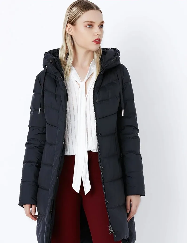 Women's Winter Thick Warm Bio-Fluff Long Coat With Sewn Hood