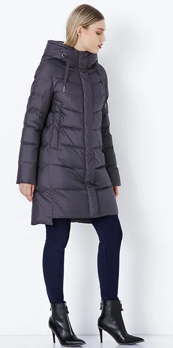 Women's Winter Thick Warm Bio-Fluff Long Coat With Sewn Hood