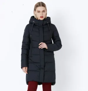 Women's Winter Thick Warm Bio-Fluff Long Coat With Sewn Hood