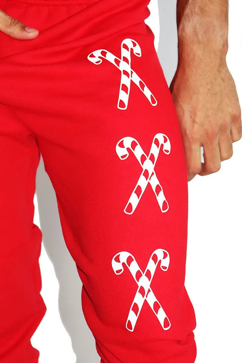 XXX Candy Cane Sweatpants- Red