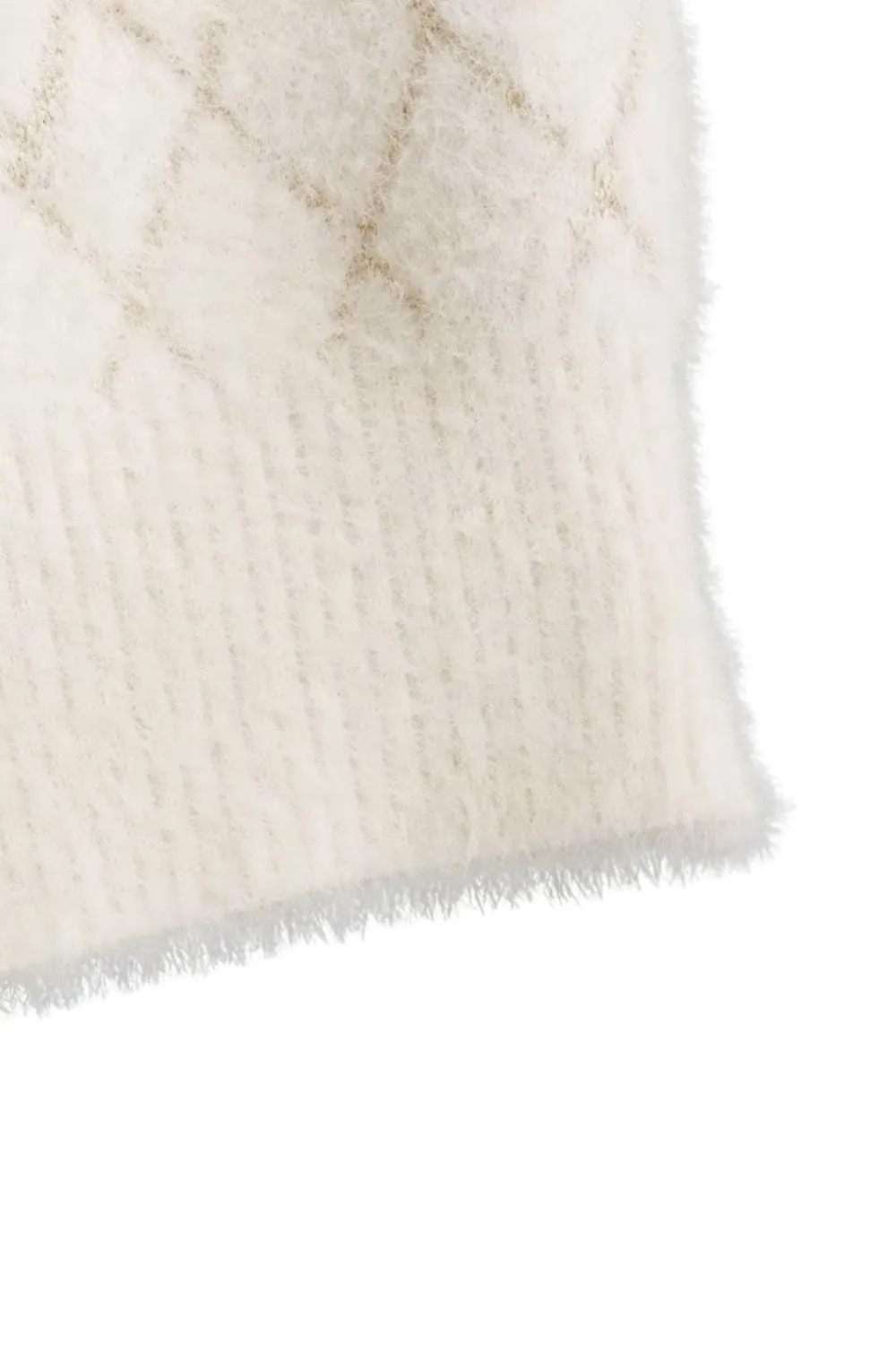 'Yuliya' Metallic Trim Diamond Knit Sweater