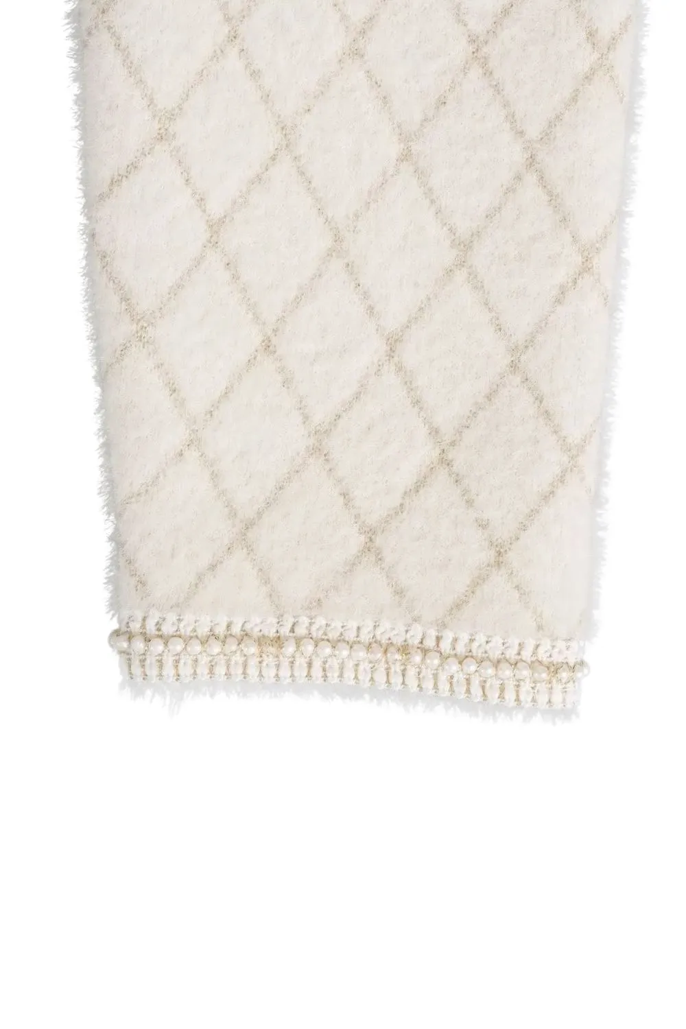 'Yuliya' Metallic Trim Diamond Knit Sweater