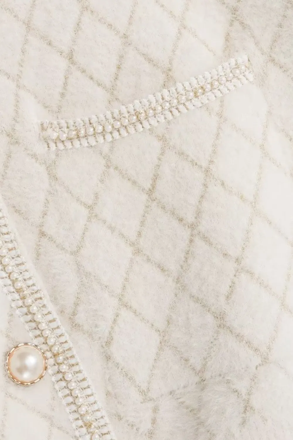 'Yuliya' Metallic Trim Diamond Knit Sweater